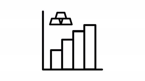 Animated Bar Chart with Gold Bars for Financial Growth