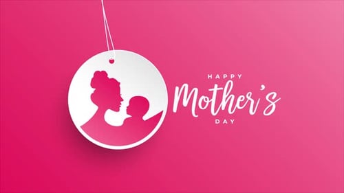 Elegant Mother's Day Greeting with Mother and Child Silhouette