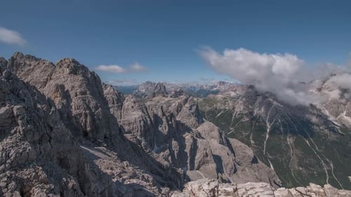 Timelapse video of the Dolomites mountain range, Italy
