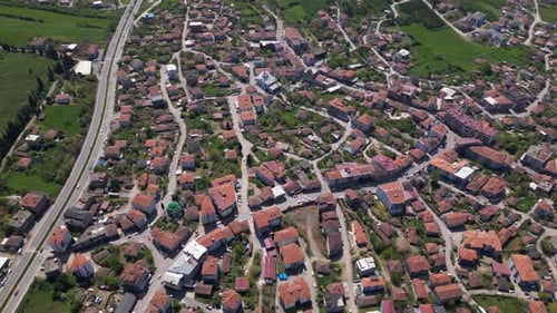 Aerial Drone Town 2K