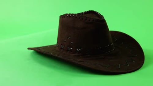 cowboy hat turning on green screen