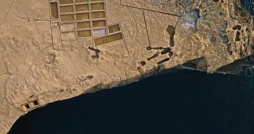Salt Plant in Zebbug on the Island of Gozo Malta Aerial View