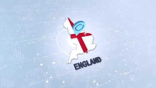 England Map With Marker