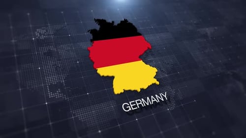 Animated Germany Map with Flag and Digital Grid Opener