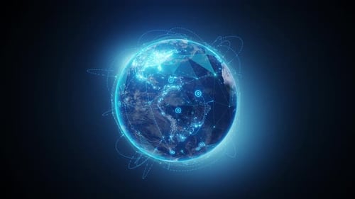 Redes de globalización de Tech Earth. Datos de línea azul.