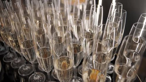Champagne Glasses Poised for Celebration