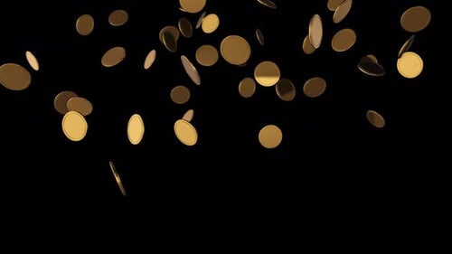 Animated Golden Coins Falling Down