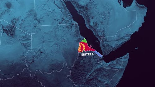 Animated Map of Eritrea Flag Highlight for Global Presentations