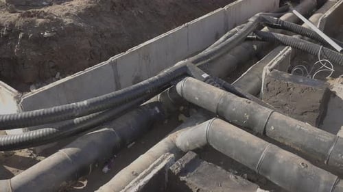 Pipes in Trench with Concrete Borders