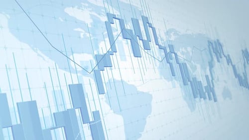 Finanzmarktdaten, die das Handelsdiagramm der Weltwirtschaft zeigen