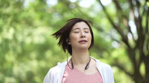 woman jogging in the park