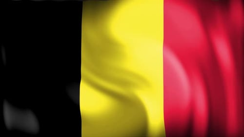 Waving Belgium Flag Animation with Realistic Fabric Motion