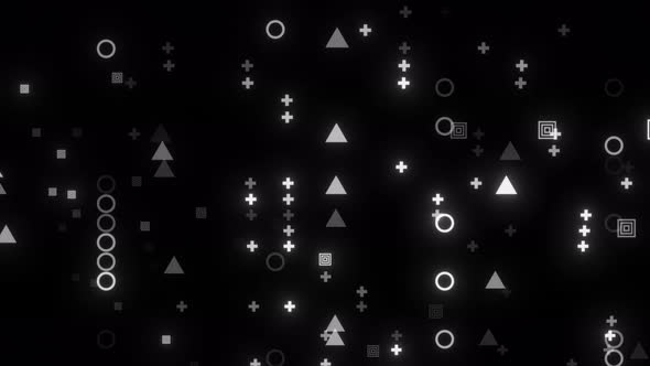 Abstract Geometric Shape Animation. Glowing Geometric Shape Moving On ...