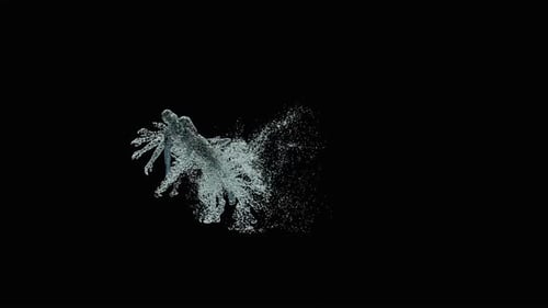 Fluid Particle Human Dissolving Abstract Animation