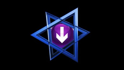 3D Rotating Star Icon with Download Arrow Animation
