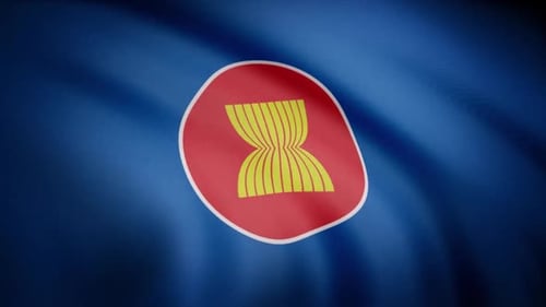 Realistic Waving ASEAN Flag Animation