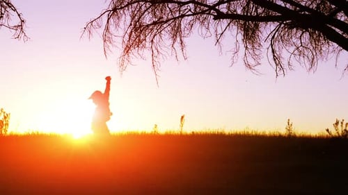 Woman Running/ Warming Up at Sunrise Action