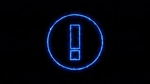 Electric Neon Exclamation Mark Symbol Reveal
