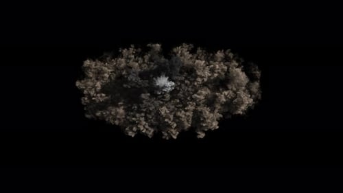 Raketeneinschlagsexplosion auf transparentem Hintergrund