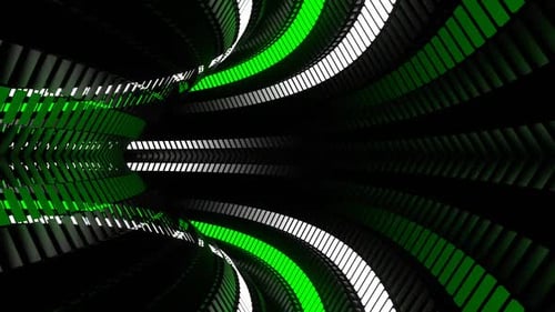 Partial Circular Moving Green And White Neon Lines Background Vj Loop In HD