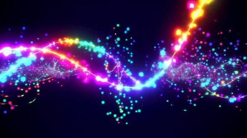 Abstrakte Neonpartikel-Lichtspuren Bewegungshintergrund Vibrano