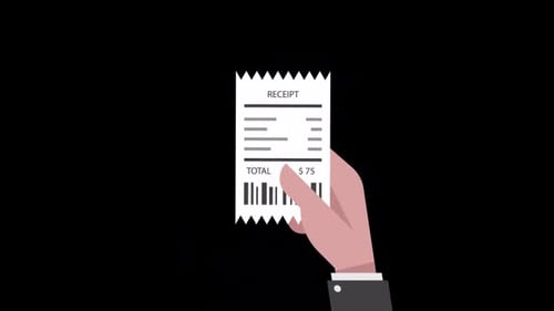 Receipt in Hand Alpha Channel