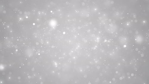 Glitzer-Glitzer-Animation. Weißes leuchtendes Staublicht Hintergrund mit Bokeh-Lichteffekten. Leuchtende s