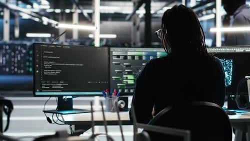 Stressed Server Hub Admin Worried By Malfunctioning Data Analytics AI Generator