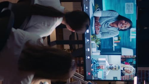People Having an Online Video Meeting