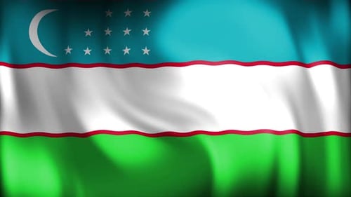 Animated Waving Flag of Uzbekistan for National Identity