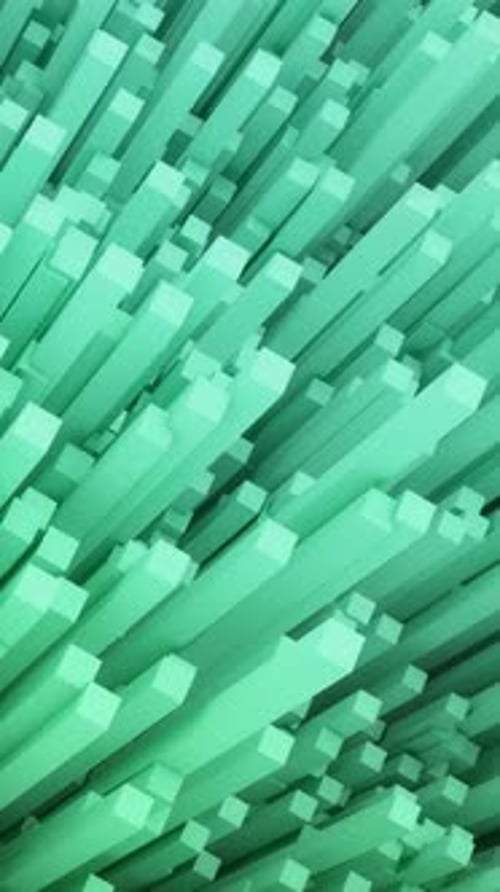Seamless looping animated Geometric cube green background