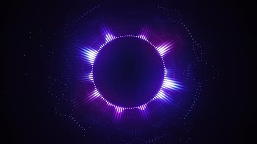 Glowing Neon Circular Audio Spectrum Visualizer