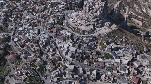 The Ancient Cave City Of Uchhisar In Cappadocia