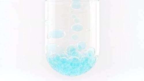 Blue Bubbles in Test Tube, Science Experiment
