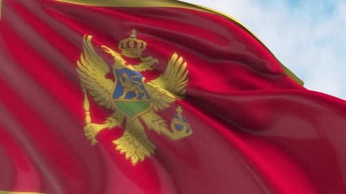 Montenegro National Flag Waving in the Wind