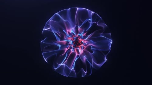 Intense purple-red fractal core forming a glowing abstract shape in seamless loop