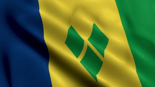 Realistic Waving Flag of Saint Vincent and the Grenadines
