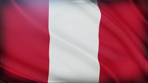 Peru National Flag Seamlessly Waving Animation