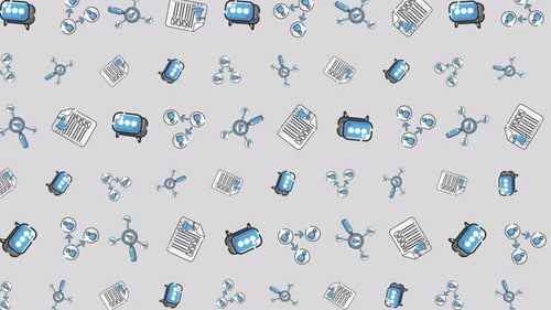 Animated Sketch Style Business Technology Icons Background Loop