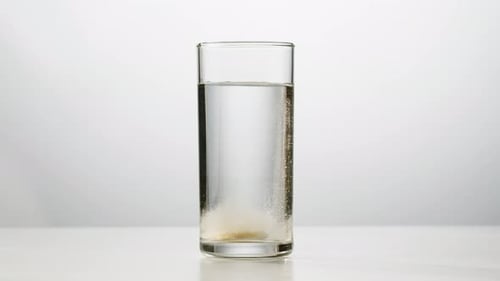 Effervescent Tablet Dissolving in a Glass of Water