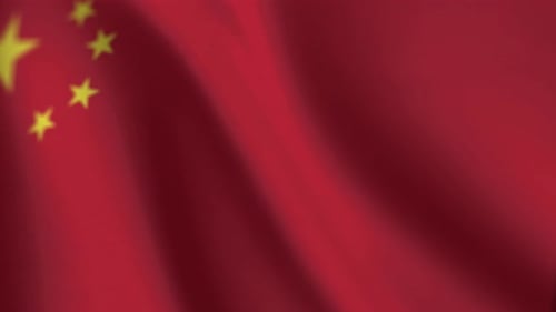 Waving Flag of China Loop Animation