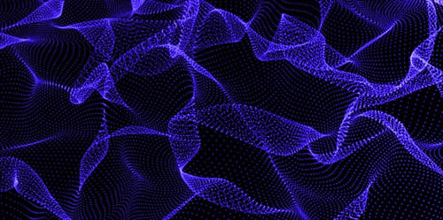 animated blue color shiny wave particles texture background