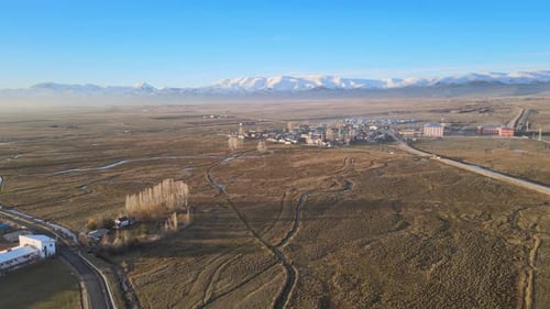 aerial town countryside