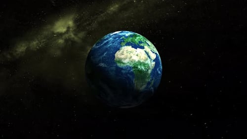 Animated of Earth seen from space the globe spinning on satellite view on dark background