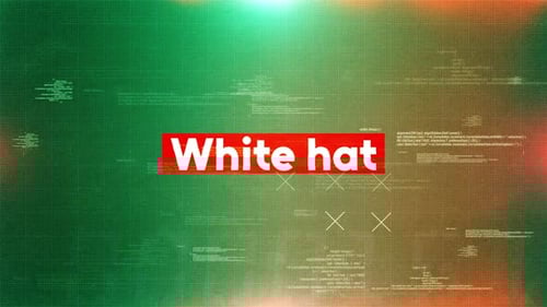 Glitch Text Reveal on Digital Code Background