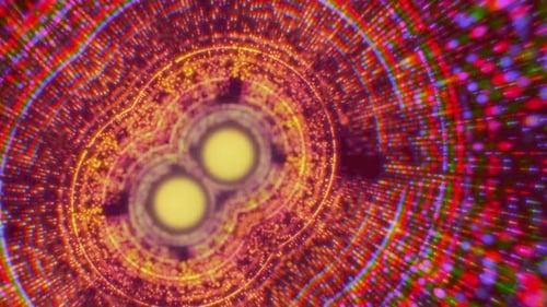 Flying Through Technology Tunnel Background