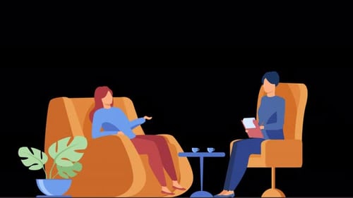 Woman Visiting Psychologist Alpha Channel 4K