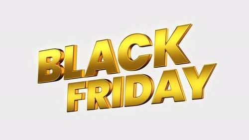 Golden 3D Text Animation for Black Friday Sales