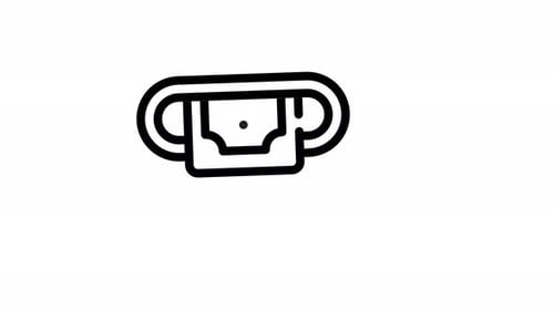 Animated Money ATM Transaction Line Icon
