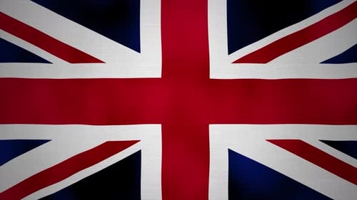 Realistic Waving Union Jack Flag Seamless Loop Background